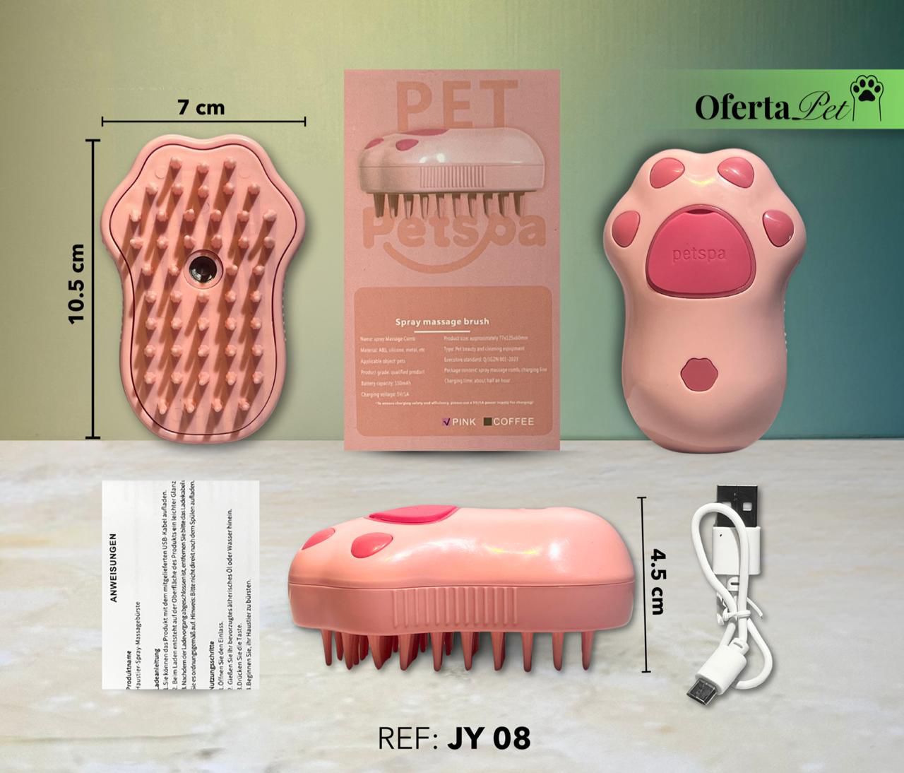 CEPILLO PARA MASCOTA CON HUMIDIFICADOR