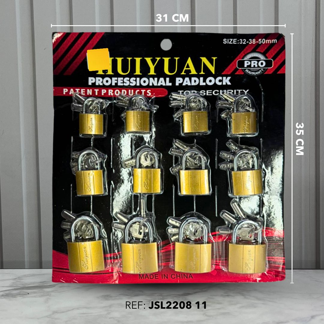 JUEGO DE CANDADOS HUIYUAN X12 SIZE 32 - 38 - 50 mm